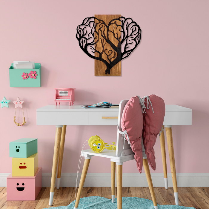 Wallity Brain Tree - Escultura de pared en Nogal y Negro Wallity Brain Tree - Escultura de pared en Nogal y Negro